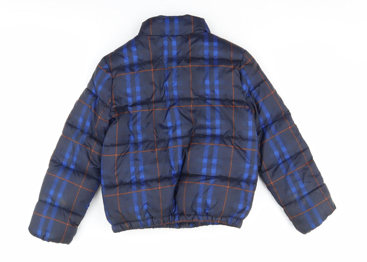 Back view of Marks & Spencer boys’ blue puffer jacket 6-7 years