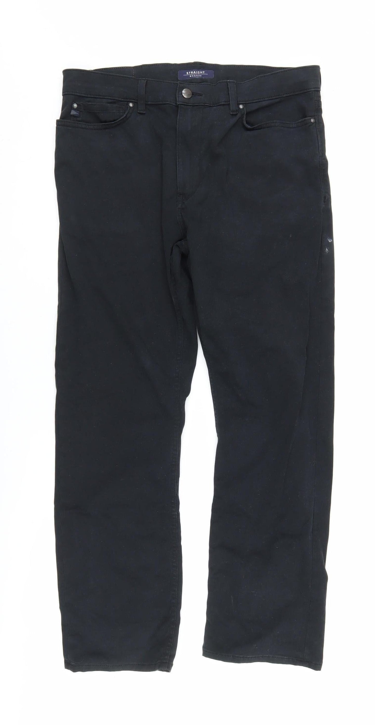 Marks and Spencer Men's Black Straight Jeans, Size 32