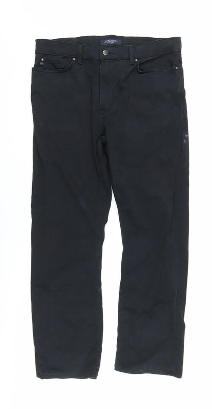 Marks and Spencer Men's Black Straight Jeans, Size 32