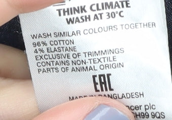 Marks and Spencer Men's Black Straight Jeans, Size 32