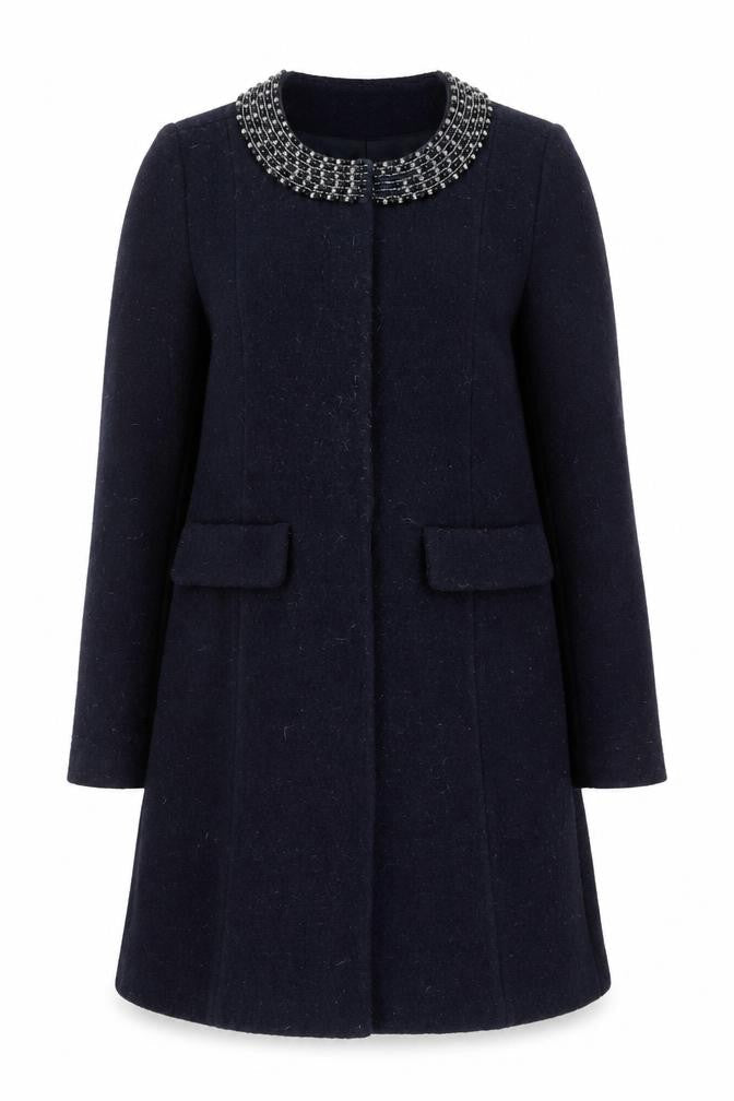 Womens UK Size 10 Clements Ribeiro Black Overcoat