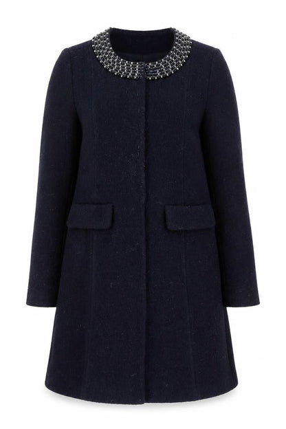 Womens UK Size 10 Clements Ribeiro Black Overcoat