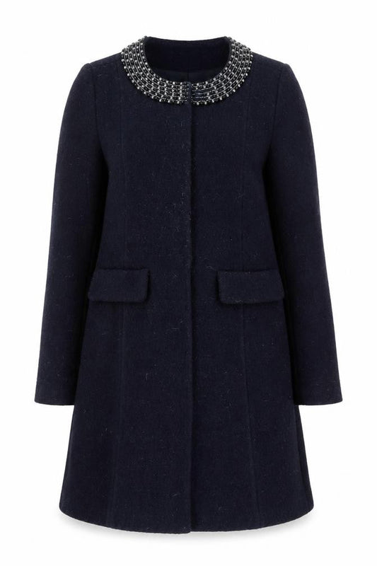 Womens UK Size 10 Clements Ribeiro Black Overcoat
