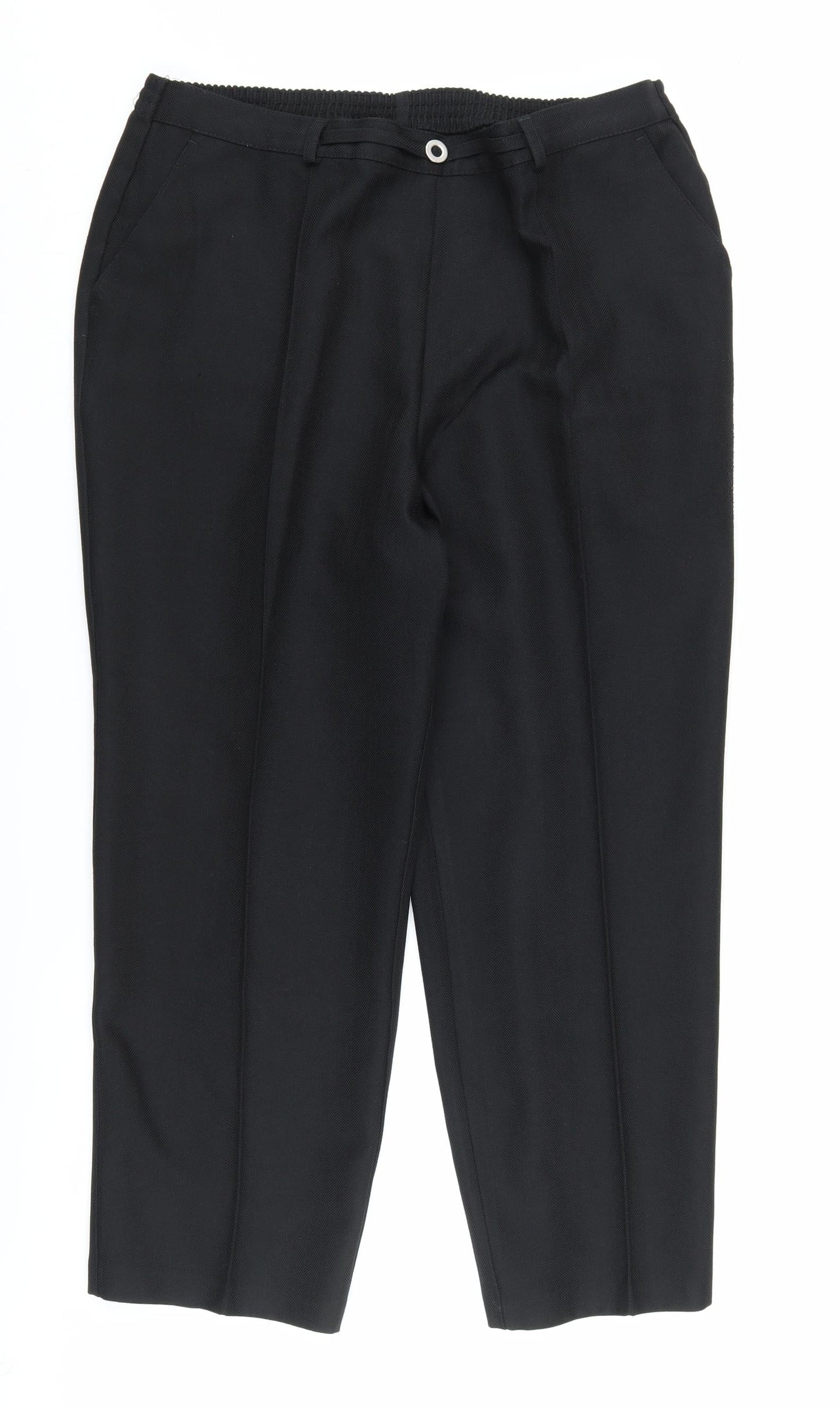 Womens UK Size 18 Marks and Spencer Relaxed Fit BusinessCasual Black Trousers