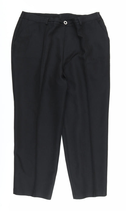 Womens UK Size 18 Marks and Spencer Relaxed Fit BusinessCasual Black Trousers