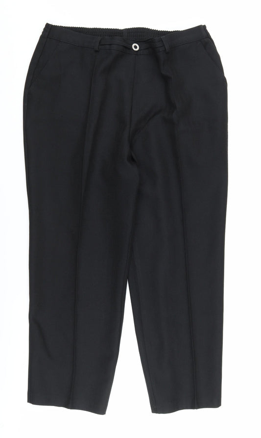 Womens UK Size 18 Marks and Spencer Relaxed Fit BusinessCasual Black Trousers