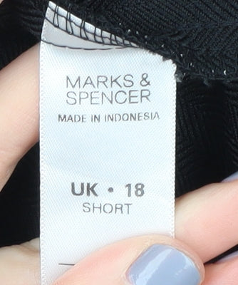 Womens UK Size 18 Marks and Spencer Relaxed Fit BusinessCasual Black Trousers