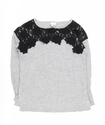 Womens UK Size 10 Gharani Strok Grey Pullover Jumper