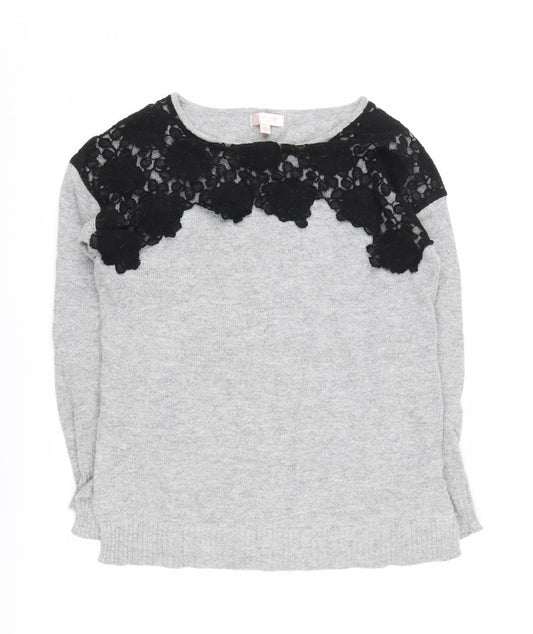 Womens UK Size 10 Gharani Strok Grey Pullover Jumper