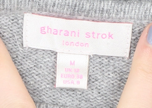 Womens UK Size 10 Gharani Strok Grey Pullover Jumper