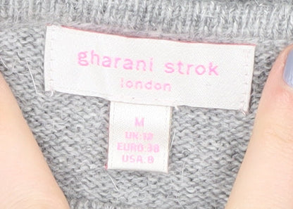 Womens UK Size 10 Gharani Strok Grey Pullover Jumper