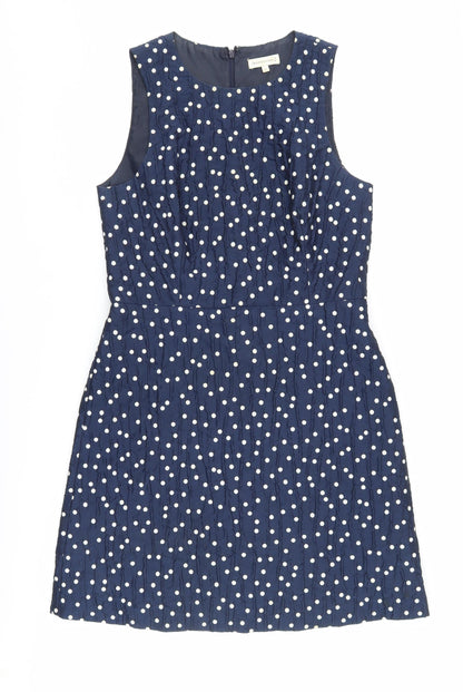 Warehouse Women's Polka Dot A-Line Dress Blue Size 12