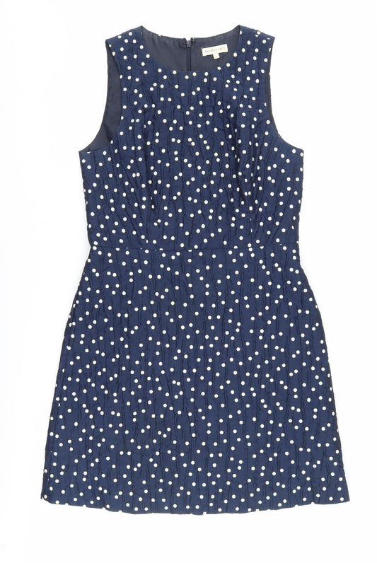 Warehouse Women's Polka Dot A-Line Dress Blue Size 12