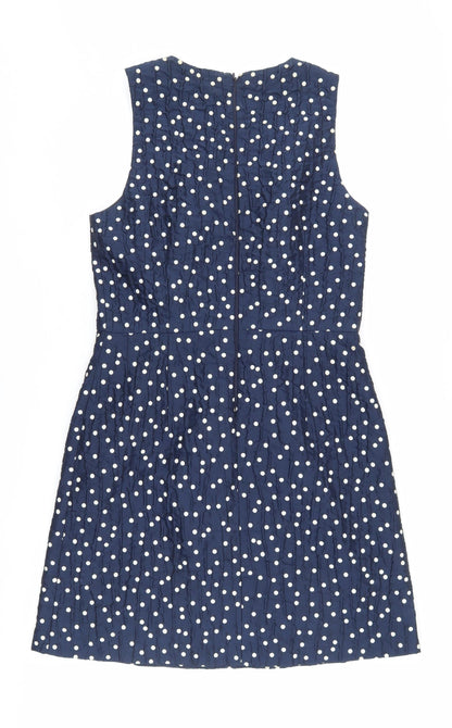 Warehouse Women's Polka Dot A-Line Dress Blue Size 12