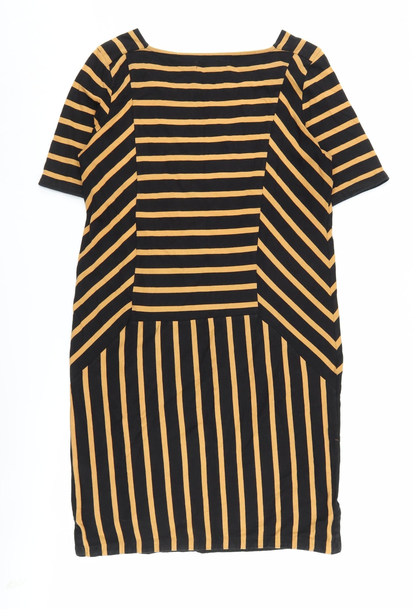 Next Women's Black & Tan Striped Shift Dress, Size 12