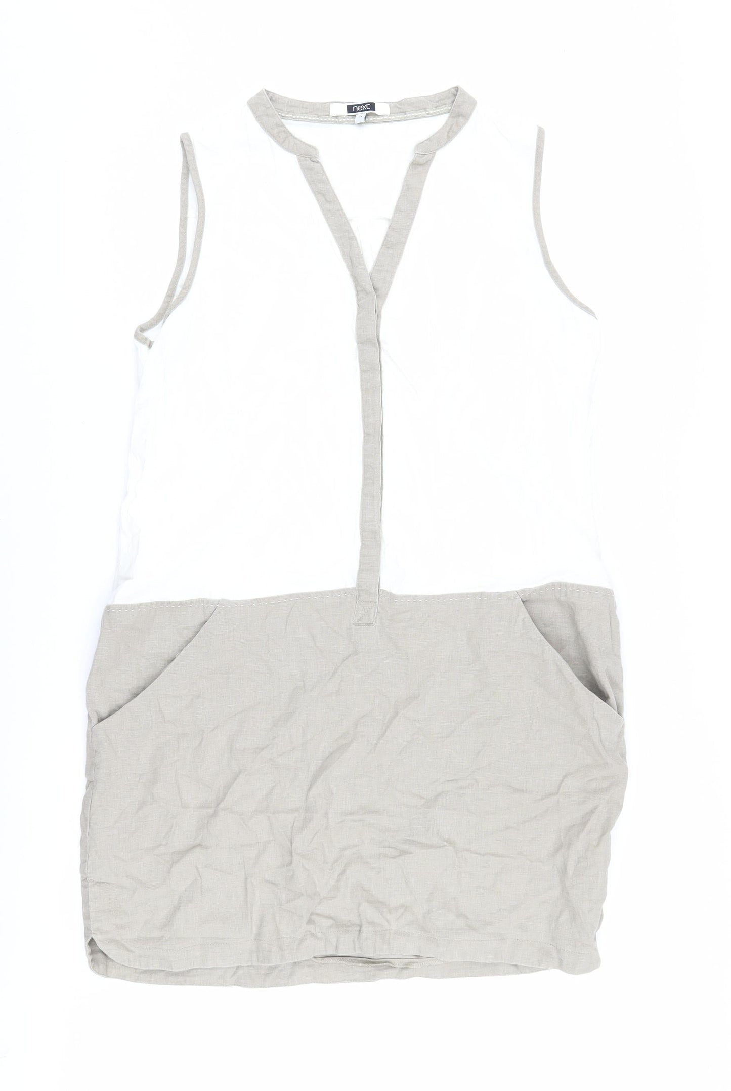 Next Women's Ivory Beige Shift Dress UK 14