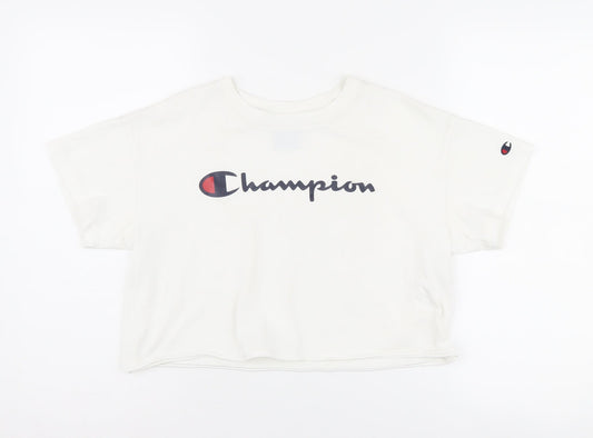 Champion Unisex White XS Basic T-Shirt Sports Logo