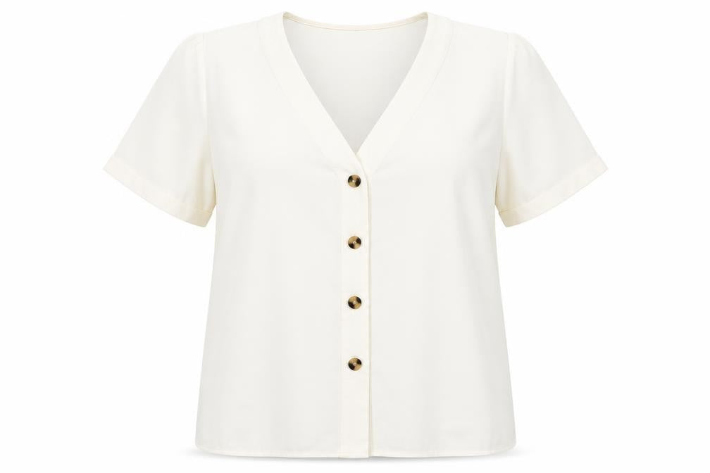 Womens UK Size 14 Michelle Keegan White Basic Button-Up