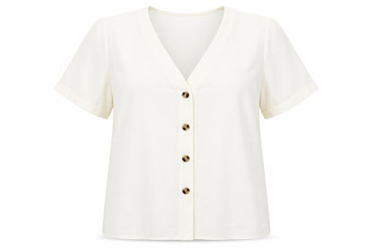 Womens UK Size 14 Michelle Keegan White Basic Button-Up