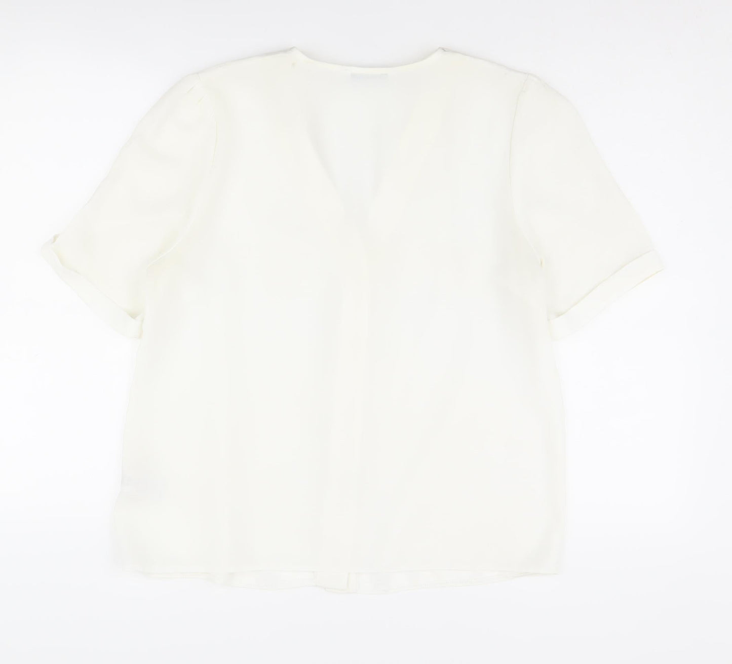 Womens UK Size 14 Michelle Keegan White Basic Button-Up