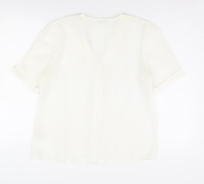 Womens UK Size 14 Michelle Keegan White Basic Button-Up