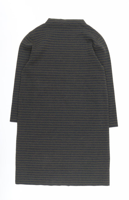 Great Plains Women's Black Striped Long Sleeve Dress M