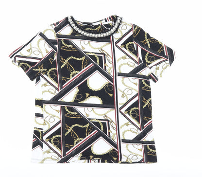 Womens UK Size 12 River Island Multicoloured Basic T-Shirt