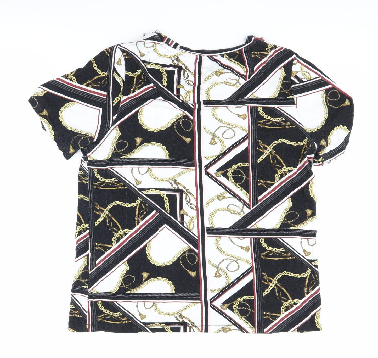 Womens UK Size 12 River Island Multicoloured Basic T-Shirt