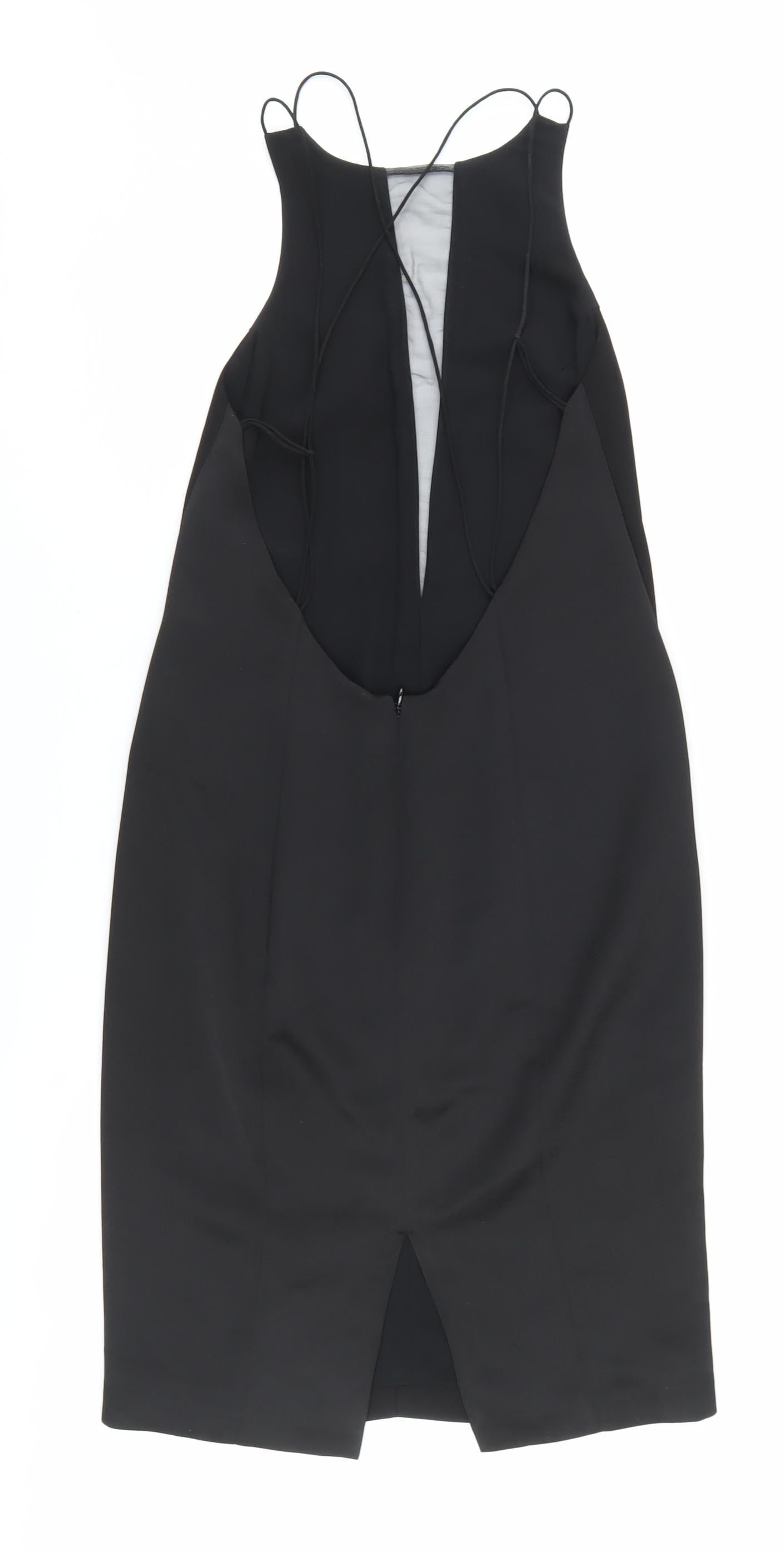 Next Women's Black Bodycon Midi Dress Size 8