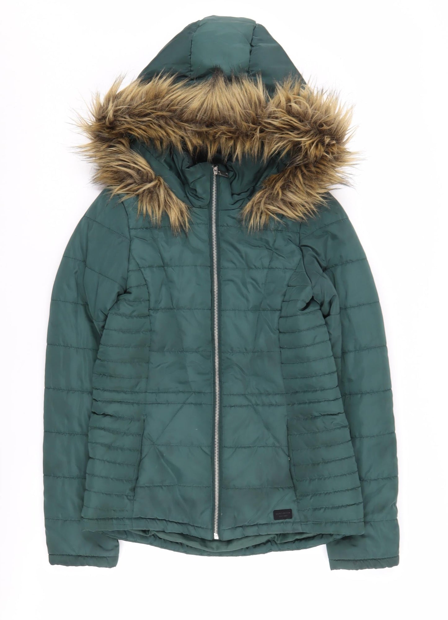 Womens UK Size XS VERO MODA Green Puffer Jacket