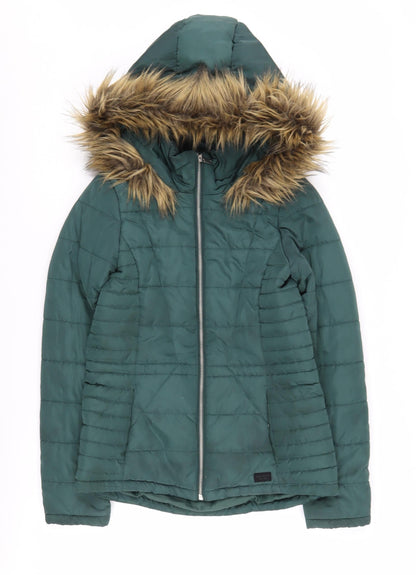 Womens UK Size XS VERO MODA Green Puffer Jacket