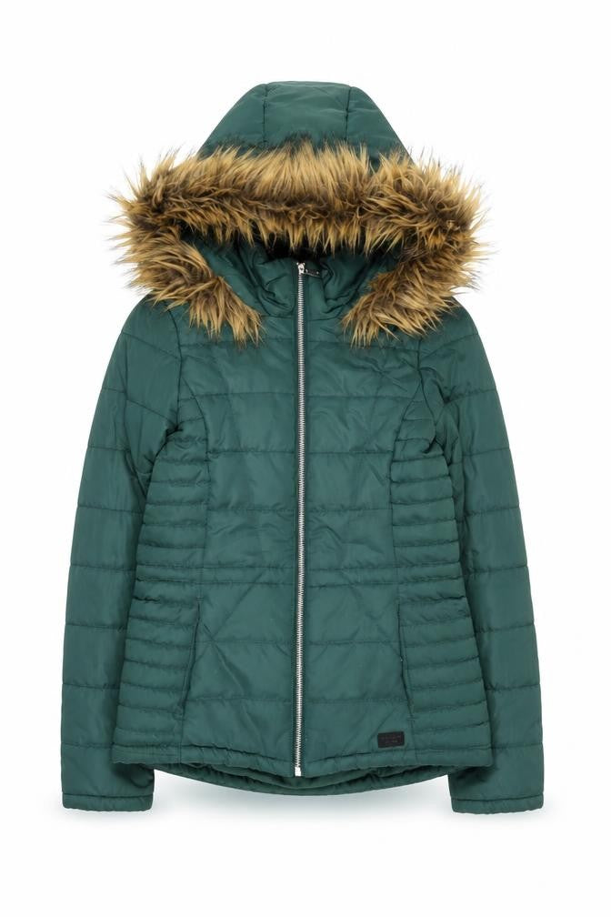 Womens UK Size XS VERO MODA Green Puffer Jacket