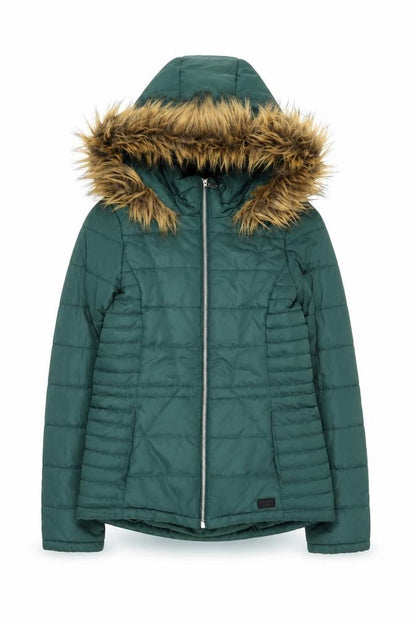 Womens UK Size XS VERO MODA Green Puffer Jacket