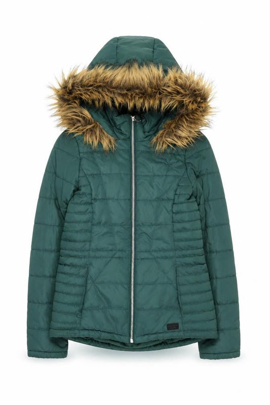 Womens UK Size XS VERO MODA Green Puffer Jacket