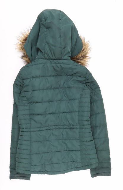 Womens UK Size XS VERO MODA Green Puffer Jacket