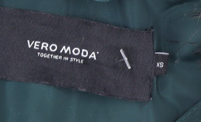 Womens UK Size XS VERO MODA Green Puffer Jacket