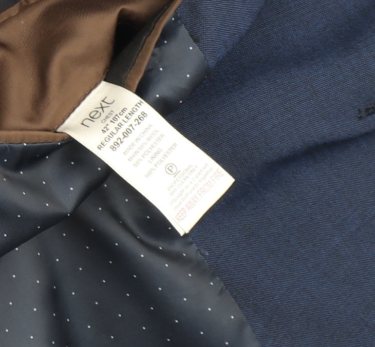 Mens UK Size 42 NEXT Regular Blue Suit Jacket