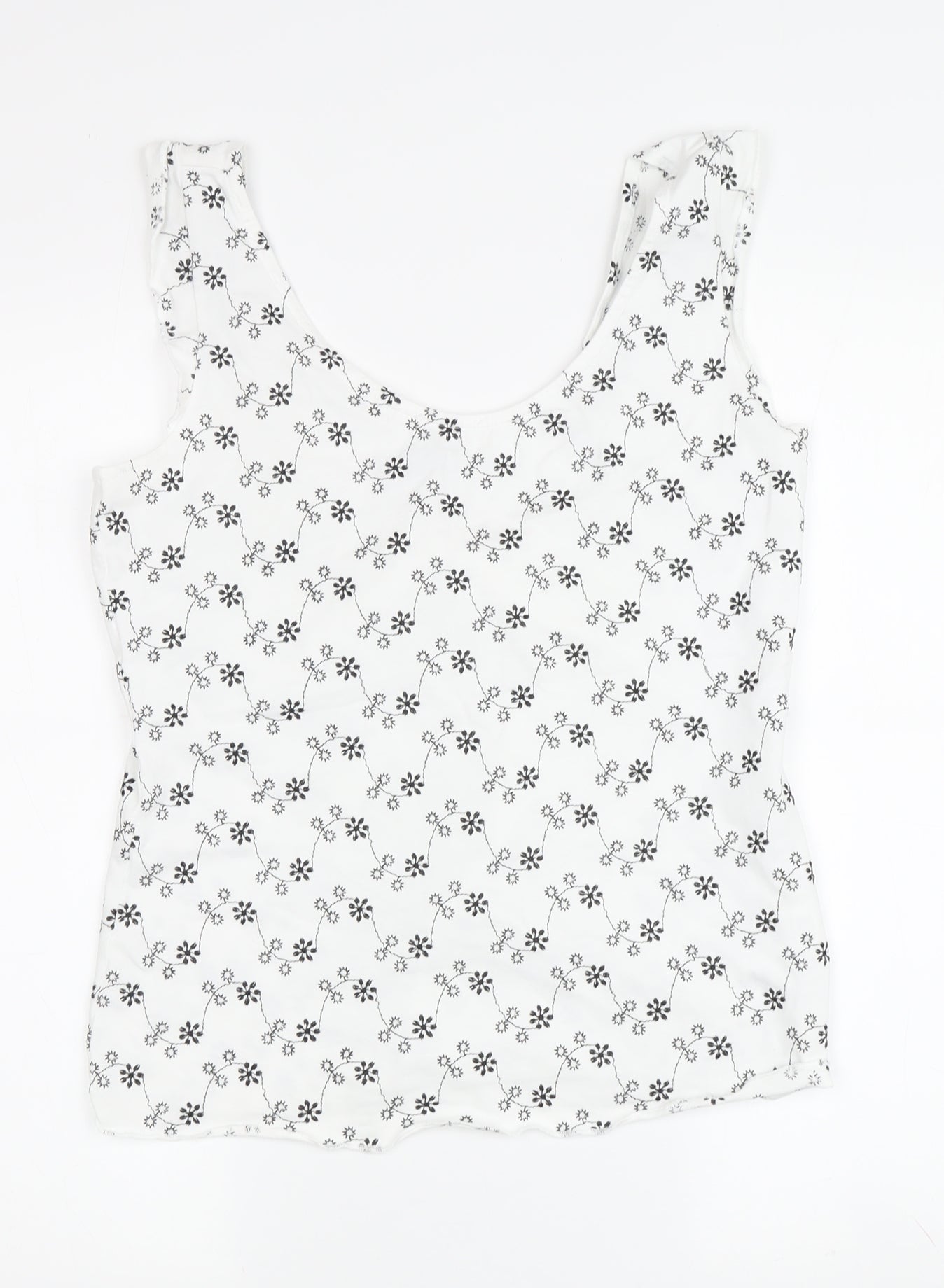 Per Una Women's White Floral Tank Top Size 12