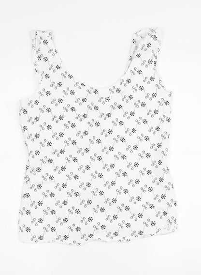 Per Una Women's White Floral Tank Top Size 12