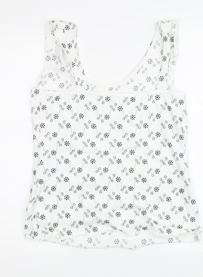 Per Una Women's White Floral Tank Top Size 12