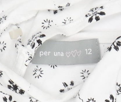 Per Una Women's White Floral Tank Top Size 12