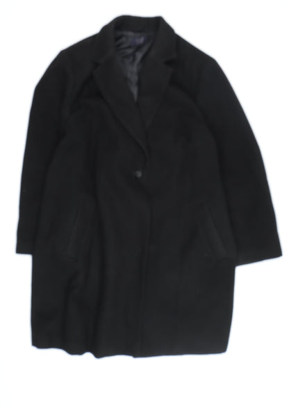 Womens UK Size 32 Marks and Spencer Black Overcoat
