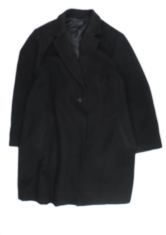 Womens UK Size 32 Marks and Spencer Black Overcoat