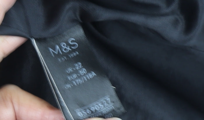 Womens UK Size 32 Marks and Spencer Black Overcoat