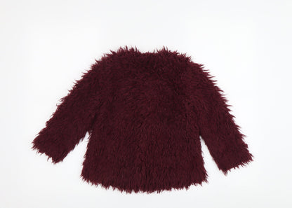 Next Girls Red Acrylic Coat, 2-3 Years, Autumn-Winter