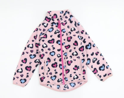 St Bernard Girls Pink Animal Print Fleece Jacket - Size 2-3 Years