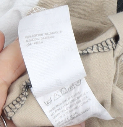 Peacocks Men's Colourblock T-Shirt - M, Beige/Black/White