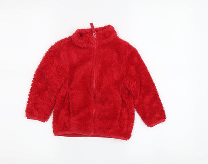 St Bernard Girls Red Polyester Basic Jacket 3 Years