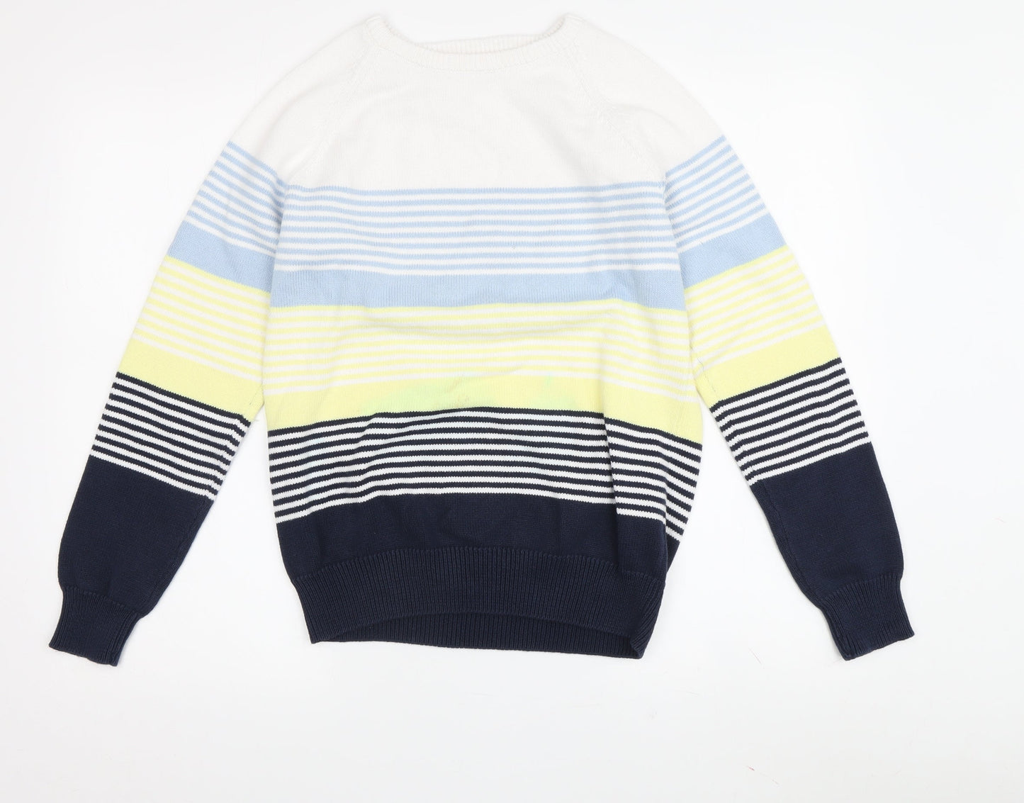 Cotton Traders Women's Multicoloured Striped Jumper Size 8