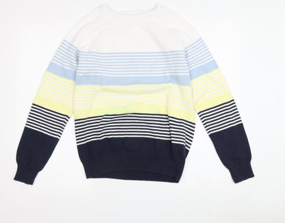 Cotton Traders Women's Multicoloured Striped Jumper Size 8